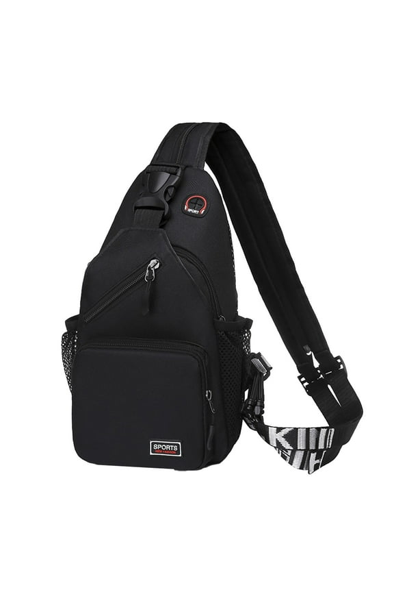 Back to School Backpack Zipper Lock Changeable Shoulder/Double Shoulder Strap Bag Messenger Backpack wth Headphone Hole wth 2 Side Mesh Pockets Strap Backpack Hiking Backp Black