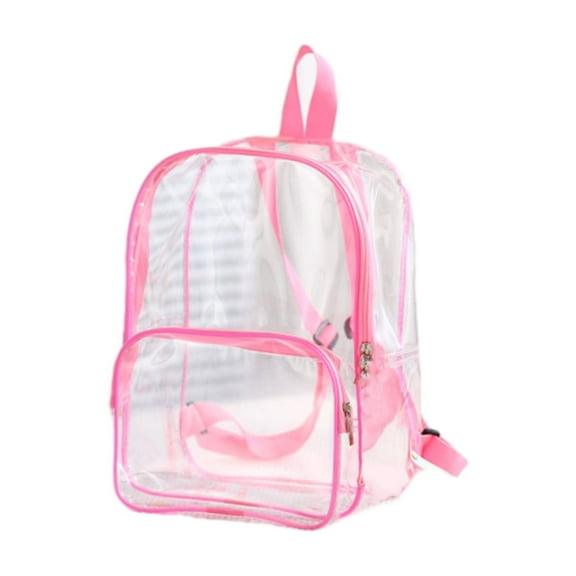 WRKEKC Back to School Backpack Transparent Large Capacity New Shoulders Student Backpack Pvc Transparent Backpack Leisure Wind Backpacks Pink