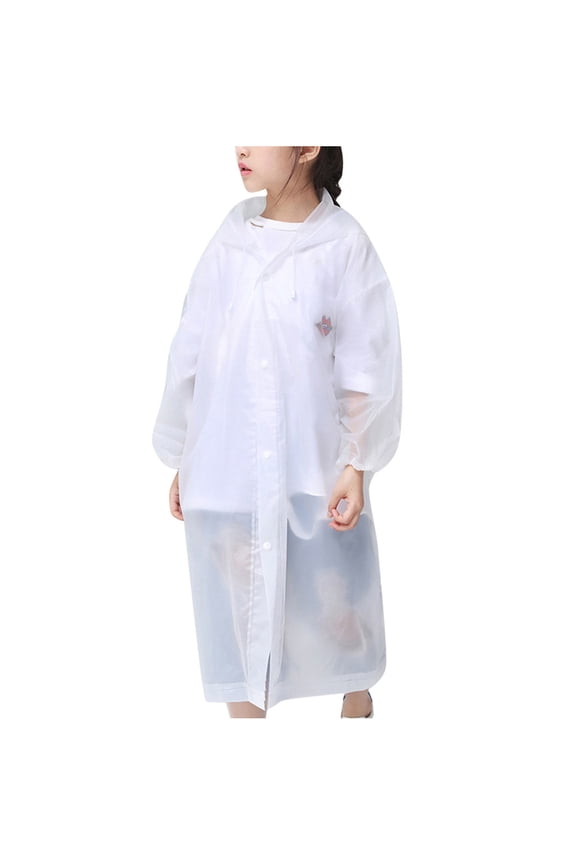 Back to School Saving Clearance, Children's Outdoor Travel Fashion Adult Raincoat Thick Transparent Evc Raincoat White A