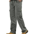 thumbnail image 1 of WRKEKC Baggy Casual Pants for Men Elastic Waist Pocket Design Loose Fit Lightweight Fabric Suitable for Summer Daily Wear, 1 of 4