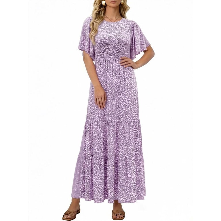 easy flowy dresses Tiered Dress Women Sleeveless V Neck Flowy Maxi Dresses Elegant Classy Wedding Guest Party Prom Dress Cute Solid Color Cocktail Club Vintage Sundress Maxi Dresses for Women 2025,Sky Blue,S at Amazon Women's