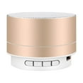 thumbnail image 1 of WRKEKC Bluetooth Speaker Metal Bluetooth Audio Phone Computer Mini Speaker Led Memory Card Luminous Mini Audio Gold, 1 of 4