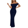 thumbnail image 1 of WRKEKC Bodycon Dresses for Women Solid Off Shoulder Short Sleeve Ruched Bodycon Mini Soft Breathable Fabric Chic, 1 of 6