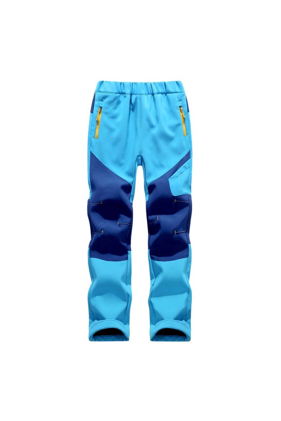 Boys Athletic Pants Fashion Outdoor Waterproof Breathable Long-Lasting Warm Fleece Lined Windbreaker Ski Pants for Kids 5-15 Years