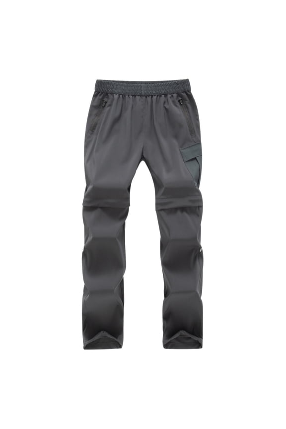 Boys Athletic Pants Solid Color Elastic Waist Windbreaker Pants 3 in 1 Water Resistant Ski Pants Fleece Lined for Kids 2-14 Years