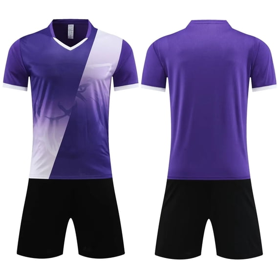 WRKEKC Boys Athletic Sets Kids Printed Soccer Jersey Top and Shorts Set Sport Outfit for Boys 1-13 Years