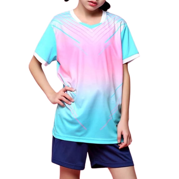 WRKEKC Boys Athletic Sets Short Sleeve Round Neck Solid Color Top and Shorts Training Set Comfortable for 4-17 Years