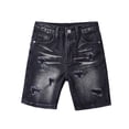 thumbnail image 1 of WRKEKC Boys Athletic Shorts Girls Distressed Denim Shorts Trendy Streetwear Style with Pockets 5 Inch Inseam 4-13 Years, 1 of 3