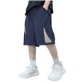 thumbnail image 1 of WRKEKC Boys Basketball Shorts Color Block Breathable Ice Silk 5 Inch Inseam Casual Loose Sport Shorts 5-15 Years, 1 of 6