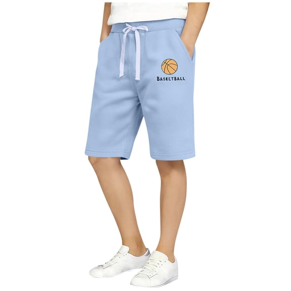 WRKEKC Boys Basketball Shorts Solid Color Breathable Mesh Lined Elastic Waist Performance Shorts for 1-12 Years