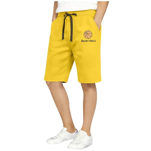 WRKEKC Boys Basketball Shorts Solid Color Breathable Mesh Lined Elastic Waist Performance Shorts for 1-12 Years