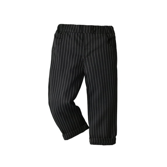 WRKEKC Boys Dress Pants Straight Leg Button Detail Elastic Waist Wrinkle Resistant Durable Comfy Formal School Uniform Pants for Boys 6 Months-8 Years Fall Winter Wear
