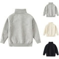 thumbnail image 1 of WRKEKC Boys and Girls Turtleneck Ribbed Knit Sweater Solid Color Long Sleeve Thick Warm Cozy Pullover for 3-8 Years Toddlers Fall Winter Stylish Casual Daily Outwear, 1 of 4