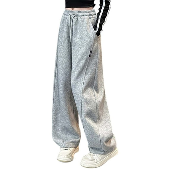 WRKEKC Boys Jogger Pants Spring Fall Drawstring Waist Casual Sports Sweatpants for Boys and Girls 5-14 Years