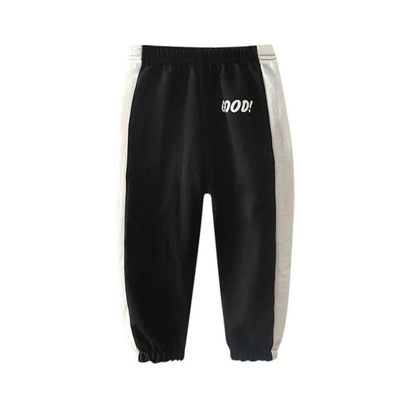 WRKEKC Boys Jogger Pants Summer Children Color Block Elastic Waist Sports Pants Mosquito Repellent Thin Lantern Cropped 1-12 Years