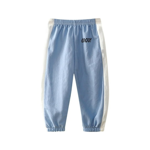 WRKEKC Boys Jogger Pants Summer Children Color Block Elastic Waist Sports Pants Mosquito Repellent Thin Lantern Cropped 1-12 Years