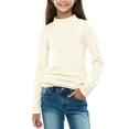 thumbnail image 1 of WRKEKC Boys Long Sleeve Shirts Solid Mock Neck Stretch Slim Fit Long Sleeve Tees Soft Base Layer Shirts for Fall Daily Matching for 2-12 Years, 1 of 3