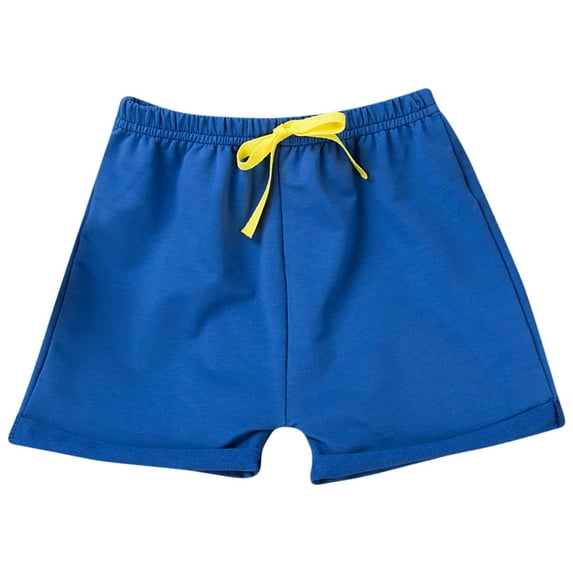 WRKEKC Boys Pull-On Cargo Shorts Solid Color Elastic Waist Drawstring Relaxed Fit Loungewear Shorts for Kids 6 Months-8 Years