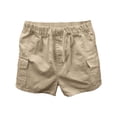 thumbnail image 1 of WRKEKC Boys Pull-On Cargo Shorts Solid Color Lightweight Fabric Casual Shorts with Cargo Pockets for 1-7 Years, 1 of 7