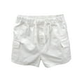 thumbnail image 1 of WRKEKC Boys Pull-On Cargo Shorts Solid Color Lightweight Fabric Casual Shorts with Cargo Pockets for 1-7 Years, 1 of 7