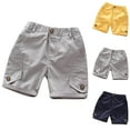 thumbnail image 1 of WRKEKC Boys Pull On Cargo Shorts Solid Comfort Shorts with Side Pockets Elastic Waist for 1-8 Years, 1 of 3