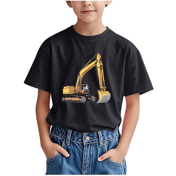 WRKEKC Boys Summer T-Shirts, Casual T-Shirts for Boys, Children's Short Sleeve Printed Pattern Round Neck Casual Versatile T-Shirts