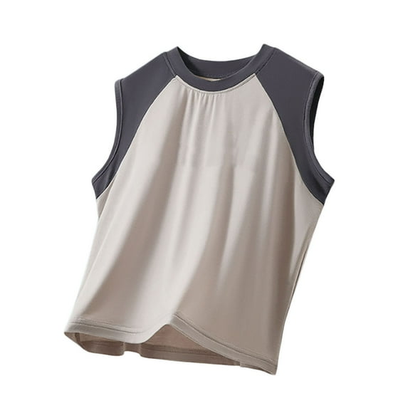 WRKEKC Boys Summer Tank Tops, Athletic Tank for Boys, Boys Girls Summer Patchwork Color Sleeveless Round-Neck Sports Tank Tops