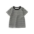 thumbnail image 1 of WRKEKC Boys T-Shirts, Summer Tops for Boys, Children's Summer Casual Crew Neck Stripe Print Short Sleeve Sports Shirts, 1 of 5