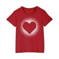thumbnail image 1 of WRKEKC Boys T-Shirts, Summer Tops for Girls, Boys' and Girls' Summer Comfortable Heart Print Round Neck Short Sleeve Casual Sports T-Shirts, 1 of 4