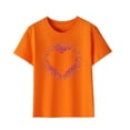 thumbnail image 1 of WRKEKC Boys T-Shirts, Summer Tops for Girls, Boys' and Girls' Summer Comfortable Heart Print Round Neck Short Sleeve Casual Sports T-Shirts, 1 of 4