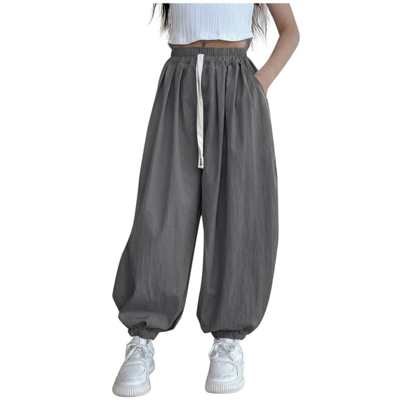 WRKEKC Boys and Girls Ice Silk Jogger Pants Quick Dry Anti Mosquito Sun Protection Sport Elastic Waist Summer 5-15 Years