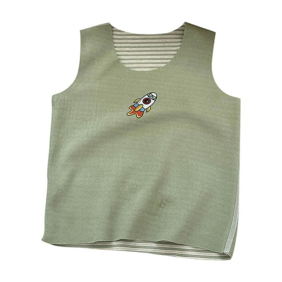 WRKEKC Boys and Girls Knit Vest Crewneck Print Double Brushed Soft Thick Warm Cozy Sleeveless Pullover for 1-9 Years Toddlers Fall Winter