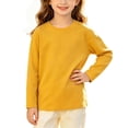 thumbnail image 1 of WRKEKC Boys and Girls Long Sleeve Shirts Solid Color Round Neck Pullover Casual Sport Top for 1-11 Years, 1 of 8