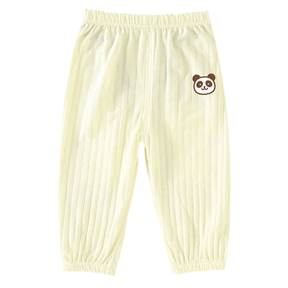 WRKEKC Boys and Girls Ribbed Knit Jogger Pants Elastic Waist Printed Casual Soft Trousers for Baby 6 Months-3 Years
