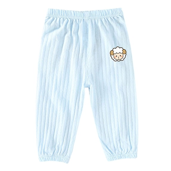 WRKEKC Boys and Girls Ribbed Knit Jogger Pants Elastic Waist Printed Casual Soft Trousers for Baby 6 Months-3 Years