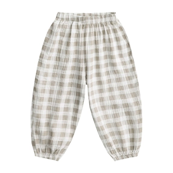 WRKEKC Boys and Girls Striped Pants Loose Straight Anti Mosquito Wide Leg Casual Summer Breathable Pants 12 Months-6 Years