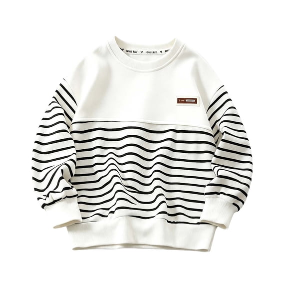 WRKEKC Boys and Girls Sweatshirts Solid Color Round Neck Long Sleeve Pullover Casual Comfort Top for 1-12 Years