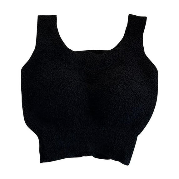 WRKEKC Bras for Women Fleece Lined Wireless Bra with Built In Padding and Longline Design for Winter Warmth