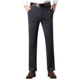 thumbnail image 1 of WRKEKC Business Casual Pants for Men Solid Color Pocket Button Zipper Commute Dress Pants Straight Leg Trousers for Office Business Stylish Wear, 1 of 6