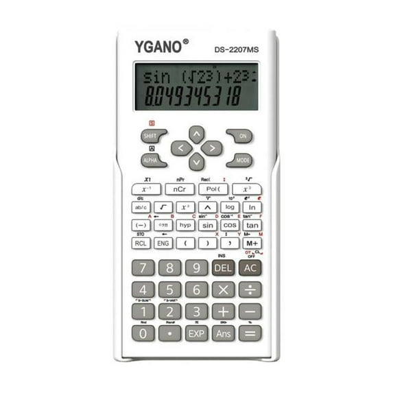 WRKEKC Calculator, Function Scientific Calculators with Large LCD Display and Sensitive Button, Aesthetic Standard Function Desk Calculator for School Office and Coll Students White