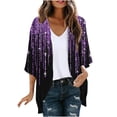 thumbnail image 1 of WRKEKC Women's Open Front Cardigan Jacket Fall Winter Summer 3/4 Sleeve Printed Top Versatile Casual Outfits for Women Daily Wear Trendy Layering, 1 of 5