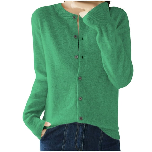 WRKEKC Cardigan Sweaters for Women Knit Button Front Cardigan Jacket Casual Outerwear for Layering Everyday Wear