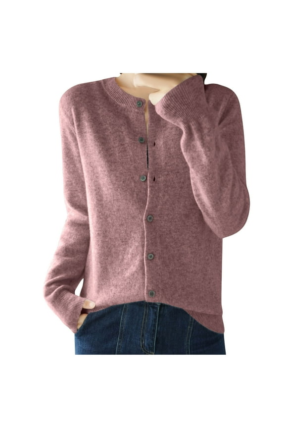 Cardigan Sweaters for Women Knit Button Front Cardigan Jacket Casual Outerwear for Layering Everyday Wear