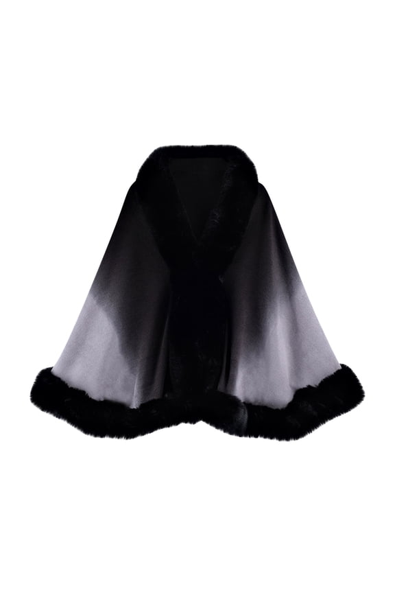 Cardigan Sweaters for Women Solid Color Faux Fur Collar Cape Sleeveless Open Front Loose Knit Cardigan