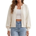 thumbnail image 1 of WRKEKC Cardigan Sweaters for Women Solid Color Long Sleeve V-Neck Button Front Loose Fit Knit Cardigan with Pockets, 1 of 9