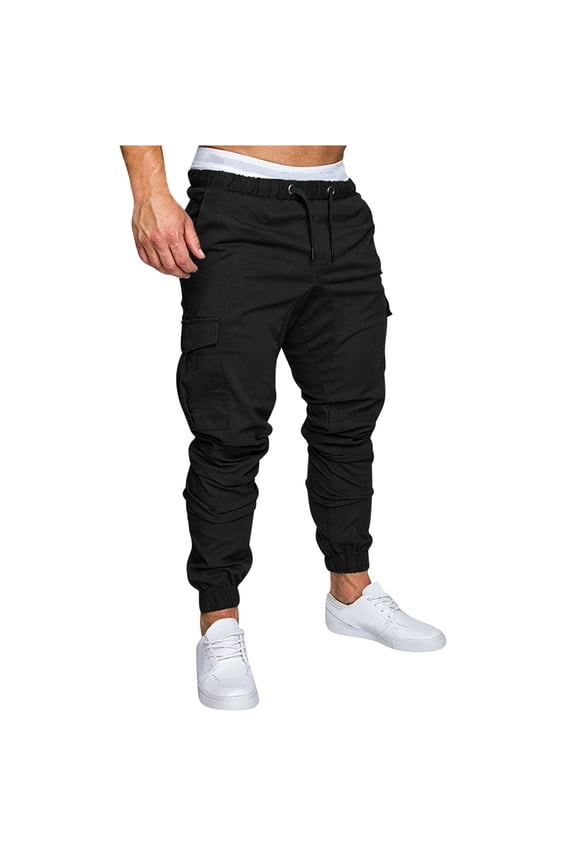 Cargo Pants for Men Casual Work Trousers Pocket Tie Ankle Leisure Pants Sport Trousers with Utility Style for Active Wear