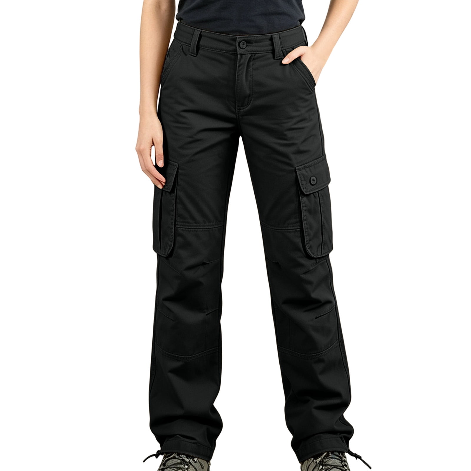 WRKEKC Cargo Pants for Women Solid Color Straight Leg Outdoor Multi ...