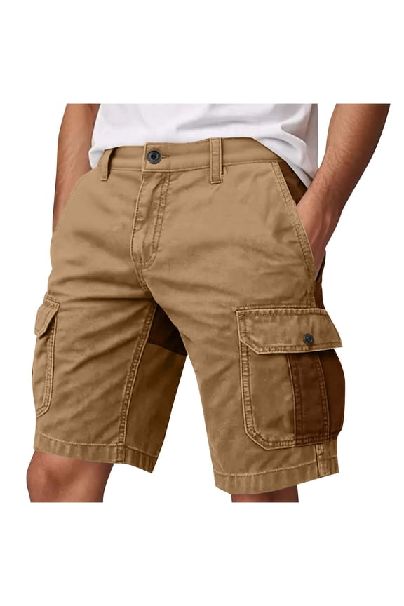 Cargo Shorts for Men Casual Button Waist Patch Pocket Work Shorts Jogging Fitness 5-Inch Shorts