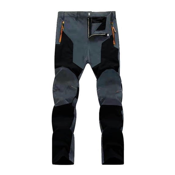 WRKEKC Casual Pants for Men Solid Color Color Block Athletic Pocket Quick Dry Hiking Long Pants for Outdoor Sports