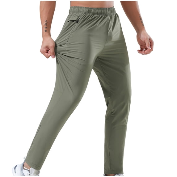 WRKEKC Casual Pants for Men Solid Color Stretch Lightweight Breathable Loose Fit Trousers Comfortable Daily Outdoor Summer Casual Pants